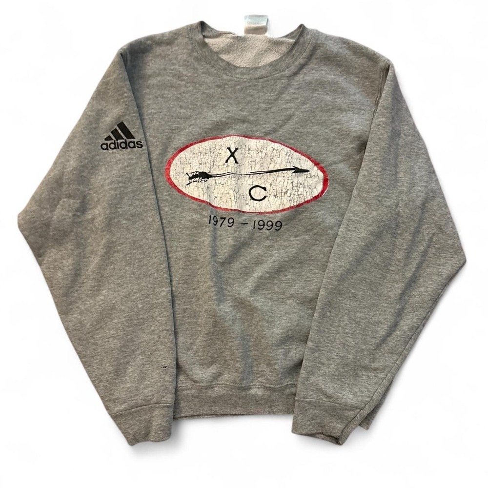Vintage Adidas XC 1979-1999 Gray Crewneck Sweatshirt Mens Small Foot Locker